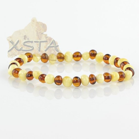 Polished amber bracelet